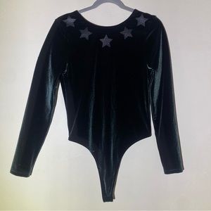 Victorias Sport dark green velvet body suit